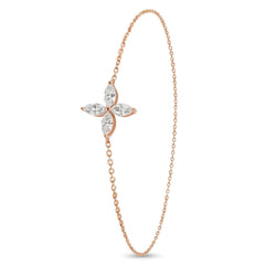 18k Rose Gold Natural Diamond Blossom Bracelet - Malikka LondonBraceletsMalikka