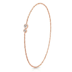 18k Rose Gold Teardrop Natural Diamond Bracelet - Malikka LondonBraceletsMalikka