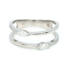 18k White Gold Marquise Elegance Natural Diamond Ring - Malikka LondonRingsMalikka