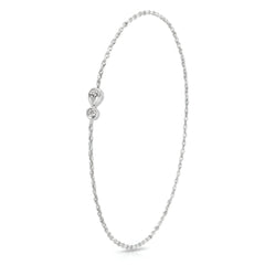 18k White Gold Natural Diamond Teardrop Bracelet - Malikka LondonBraceletsMalikka