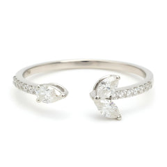 18k White Gold Shooting Star Natural Diamond Elegance Ring - Malikka LondonRingsMalikka