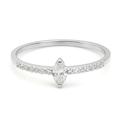 18k White Gold Starlight Marquise Natural Diamond Elegance Ring - Malikka LondonBridal & EngagementMalikka