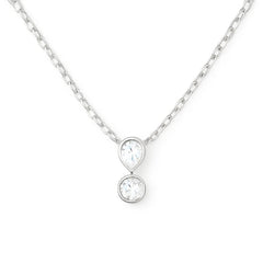 18k White Gold Teardrop Natural Diamond Necklace - Malikka LondonNecklacesMalikka