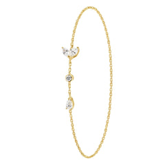 18k Yellow Gold Shooting Star Natural Diamond Bracelet - Malikka LondonBraceletsMalikka