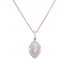 Marquise Natural Diamond Mother of Pearl Elegance - Malikka LondonNecklacesMalikka