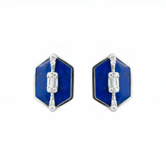 Royal Elegance Lapis Natural Diamond Earrings - Malikka LondonEarringsMalikka