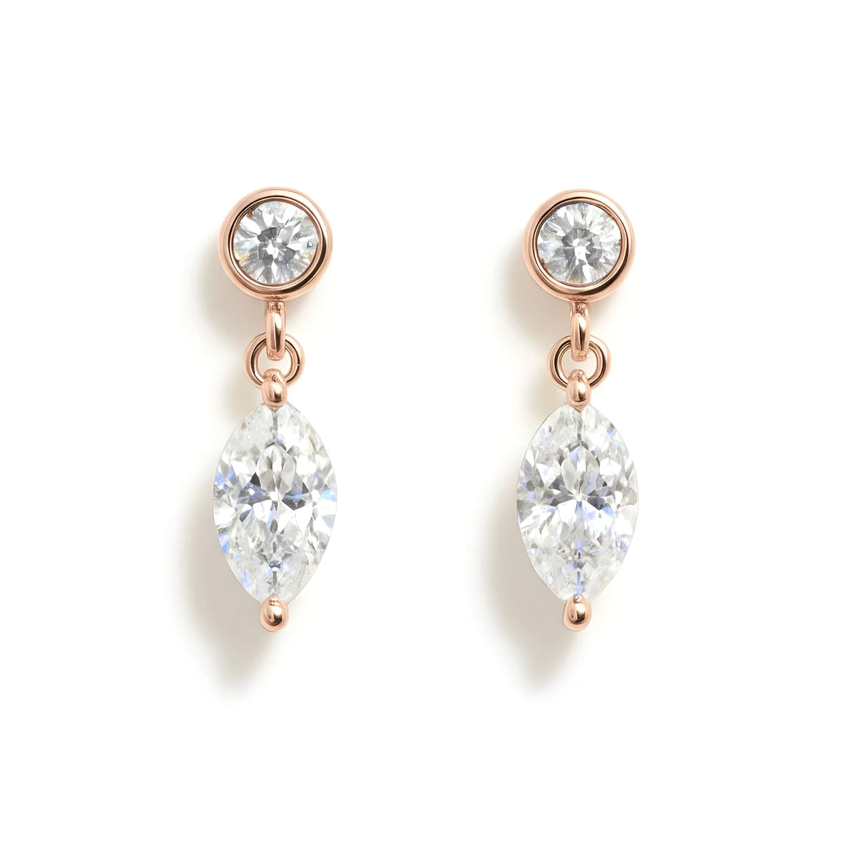 18k Rose Gold Eternal Love Diamond Earrings - Malikka LondonEarringsMalikka
