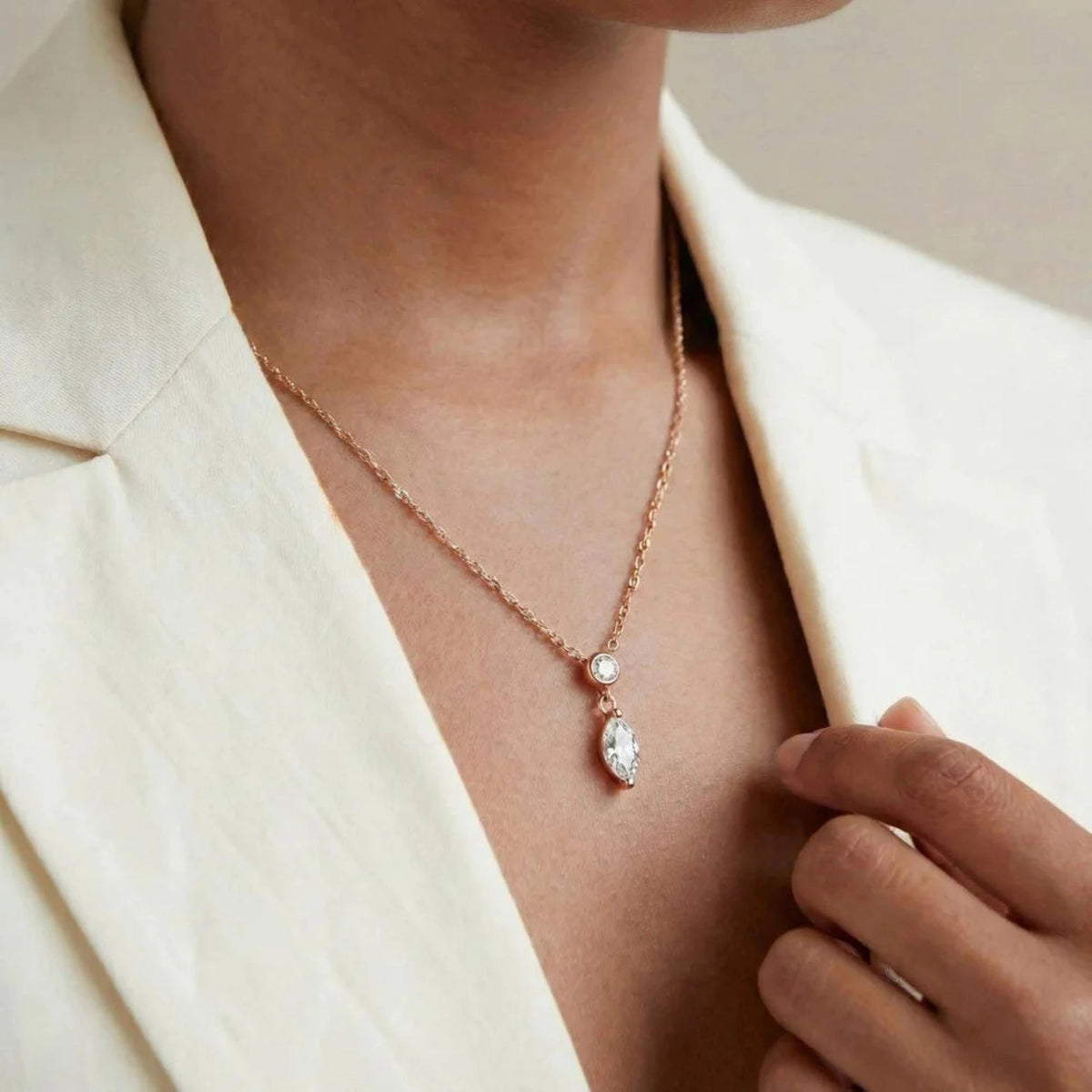 18k Rose Gold Eternal Love Natural Diamond Necklace - Malikka LondonNecklacesMalikka