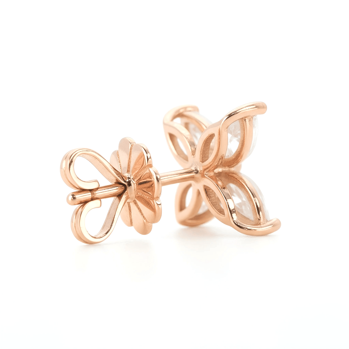 18k Rose Gold Natural Diamond Blossom Earrings - Malikka LondonEarringsMalikka