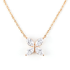 18k Rose Gold Natural Diamond Blossom Necklace - Malikka LondonNecklacesMalikka