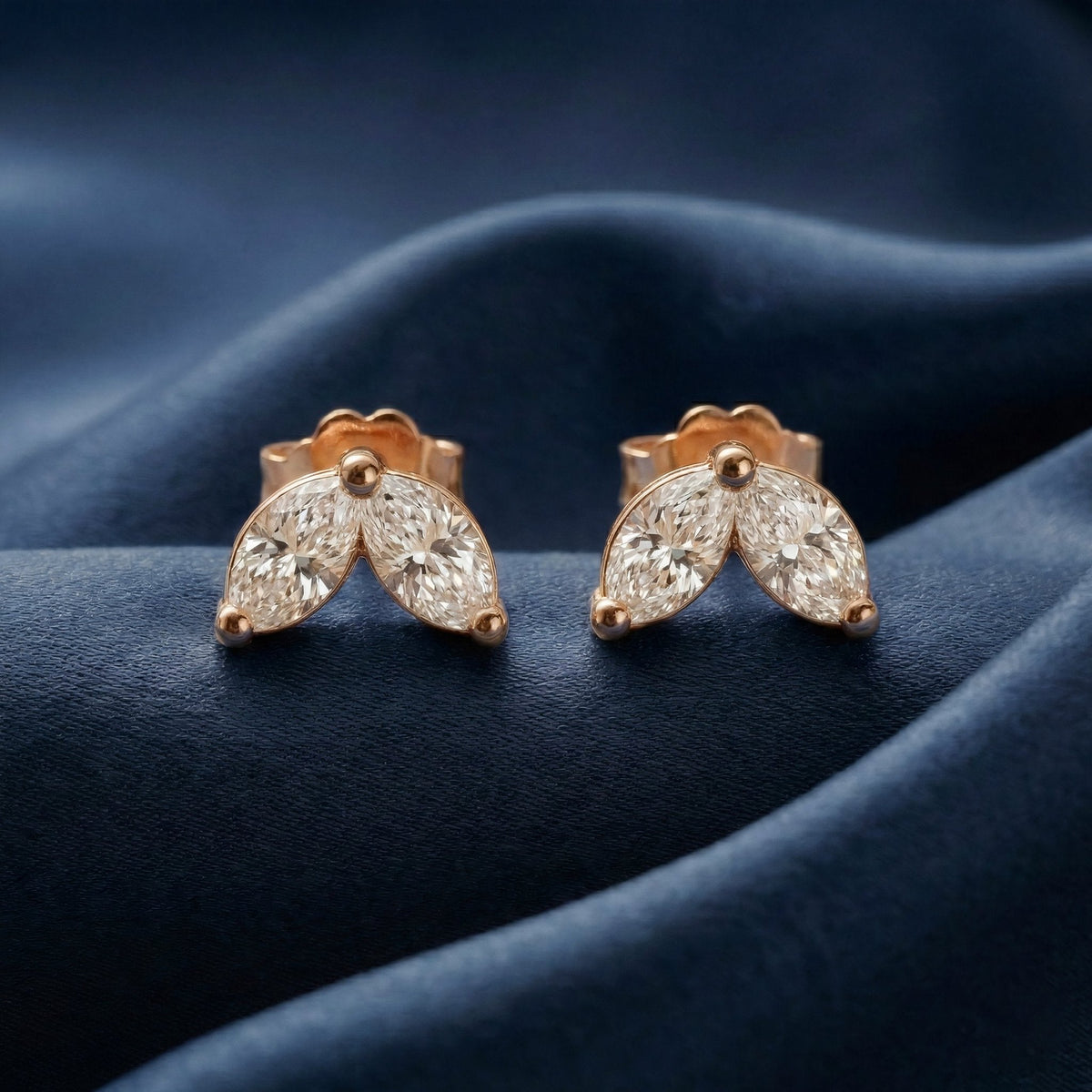18k Rose Gold Natural Diamond Majesty Earrings - Malikka LondonEarringsMalikka