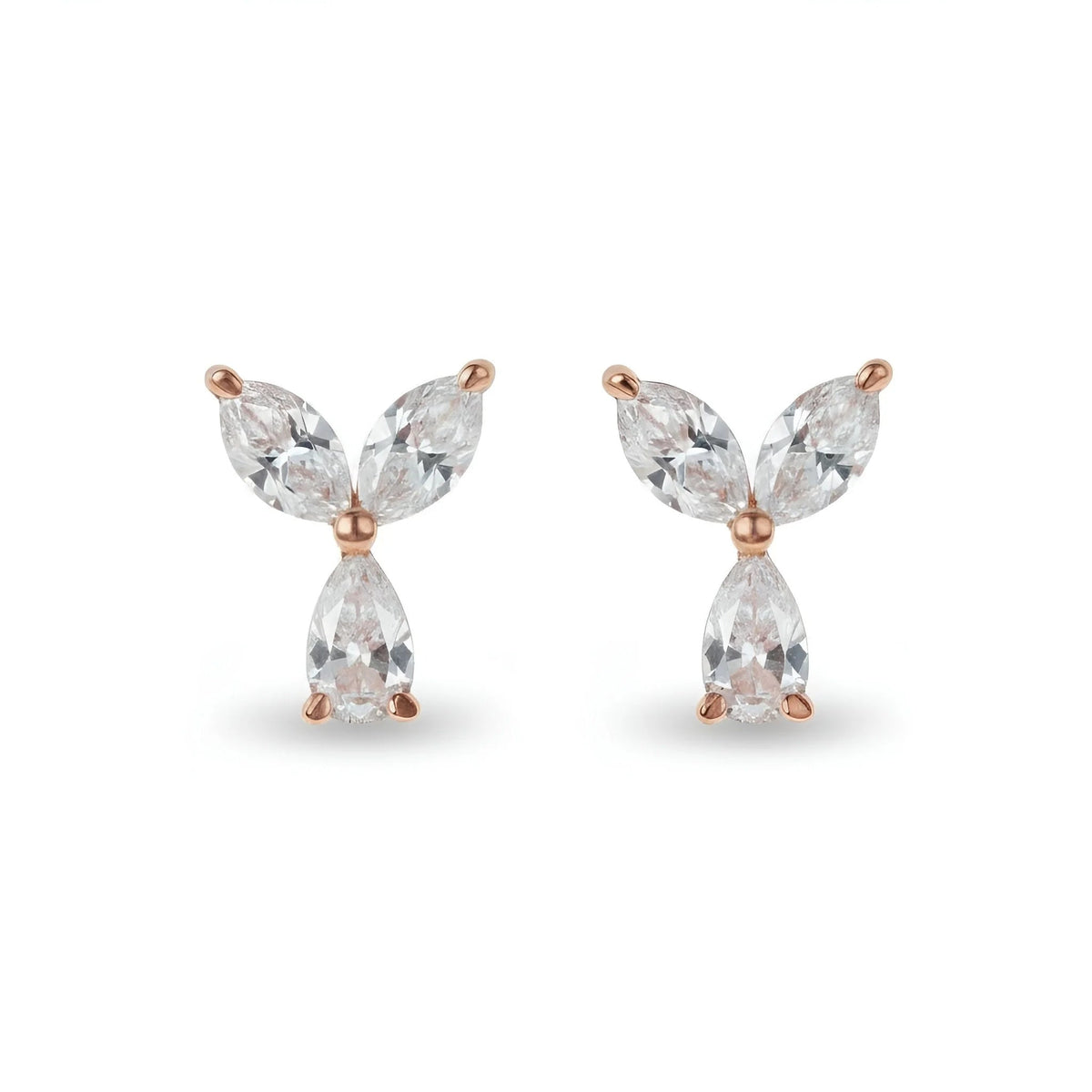 18k Rose Gold Shooting Star Exquisite Natural Diamond Earrings - Malikka LondonEarringsMalikka