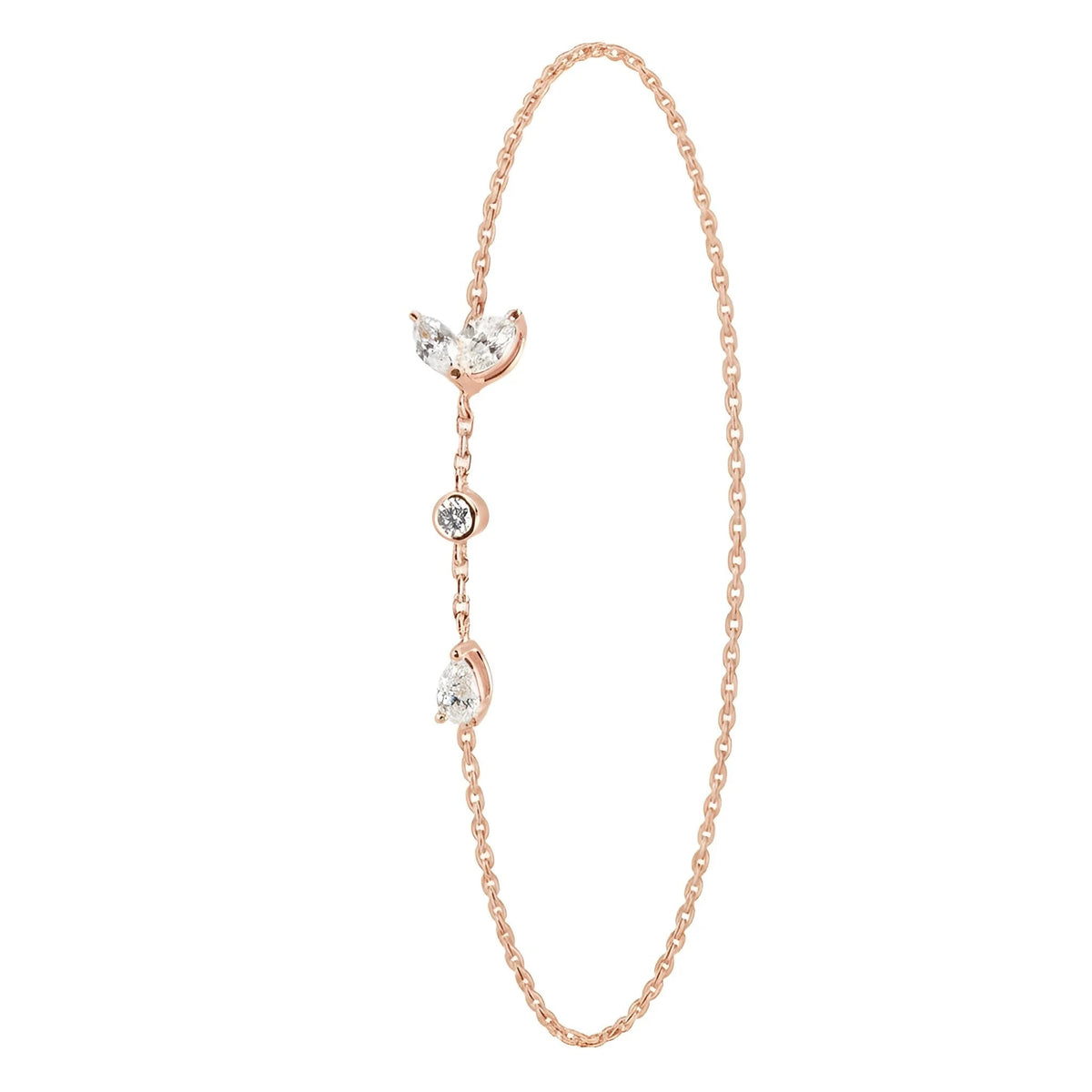 18k Rose Gold Shooting Star Natural Diamond Bracelet - Malikka LondonBraceletsMalikka