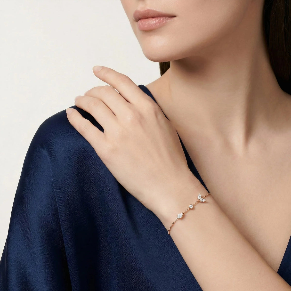 18k Rose Gold Shooting Star Natural Diamond Bracelet - Malikka LondonBraceletsMalikka