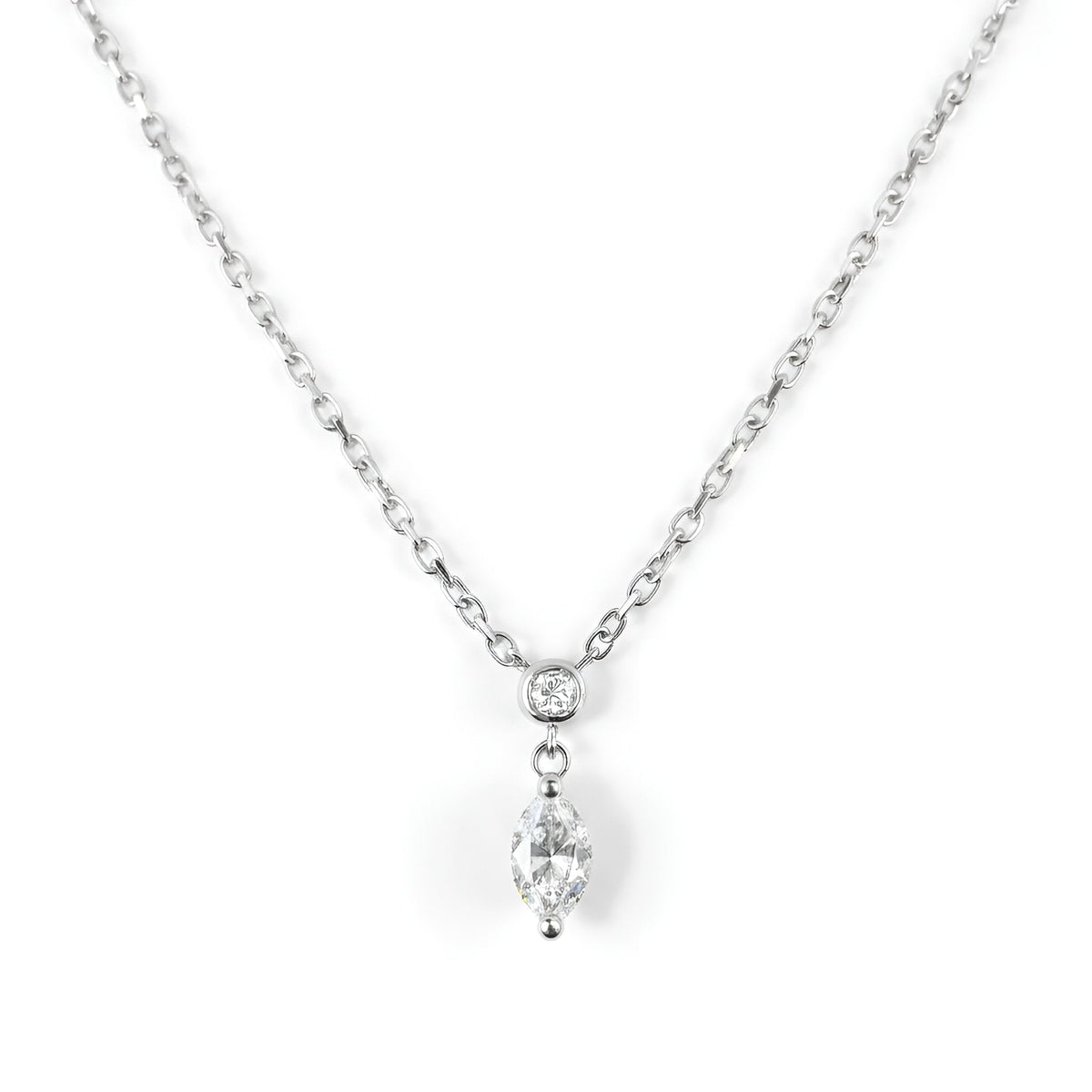 18k White Gold Eternal Love Natural Diamond Necklace - Malikka LondonNecklacesMalikka