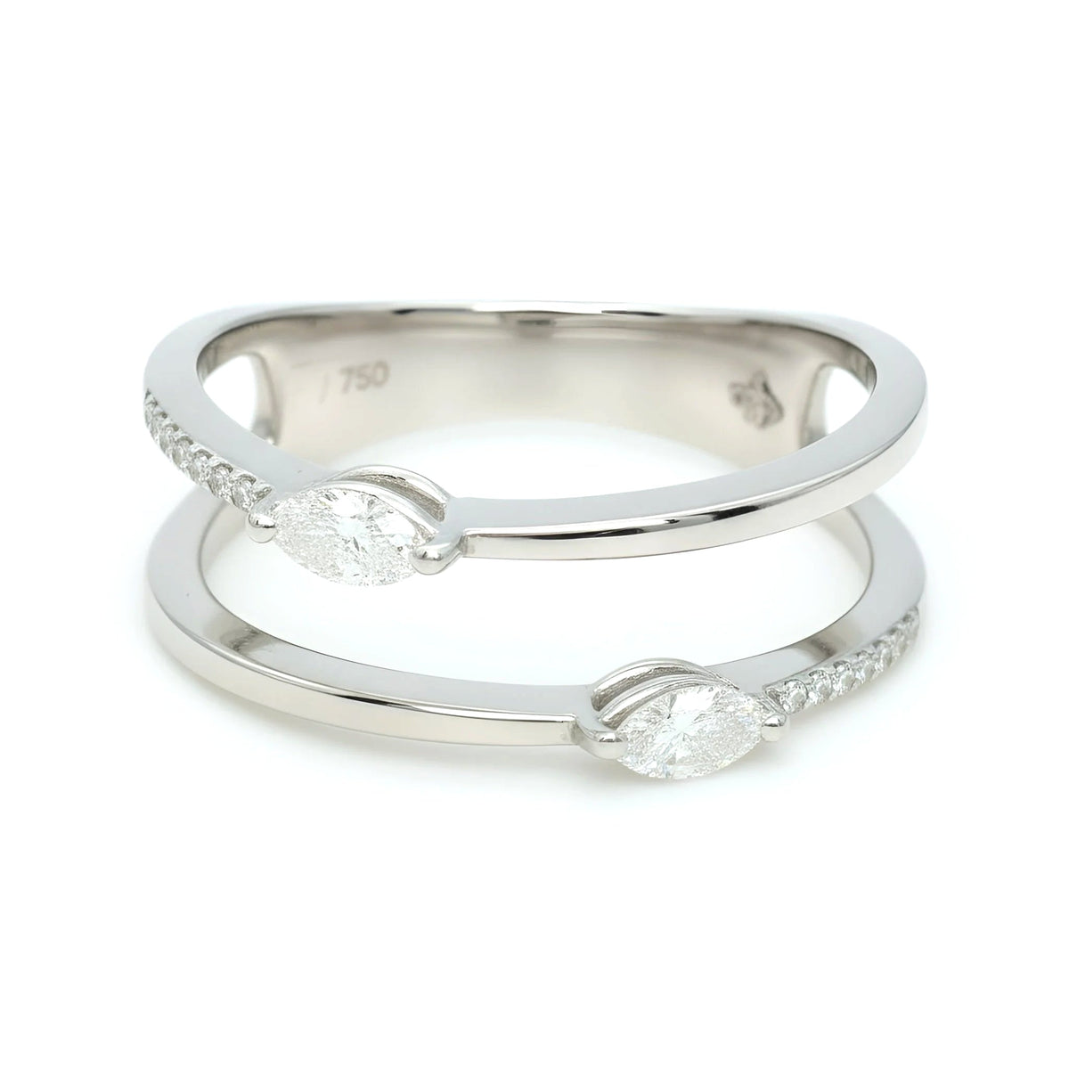 18k White Gold Marquise Elegance Natural Diamond Ring - Malikka LondonRingsMalikka