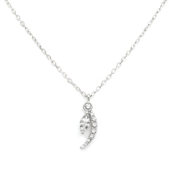 18k White Gold Natural Diamond Celestial Crescent Necklace - Malikka LondonNecklacesMalikka