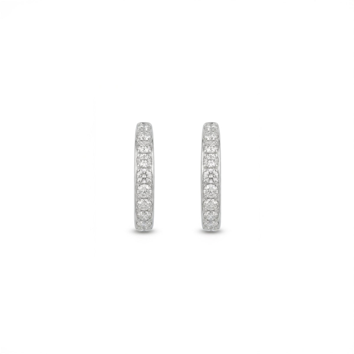 18k White Gold Radiant Elegance Natural Diamond Hoop Earrings 0.15ct - Malikka LondonEarringsMalikka