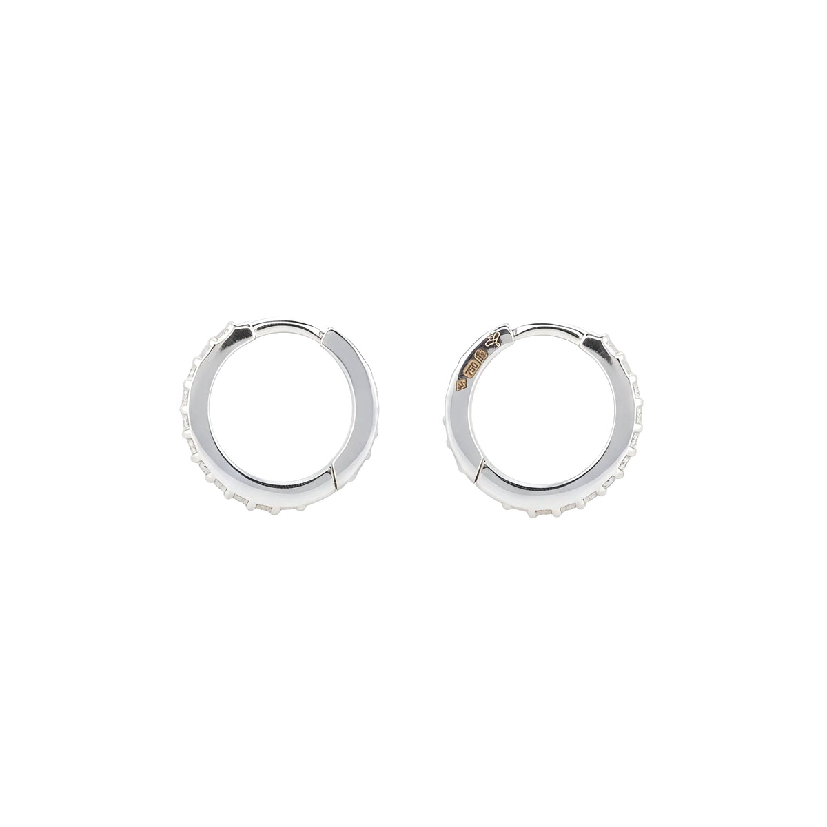 18k White Gold Radiant Elegance Natural Diamond Hoop Earrings 0.15ct - Malikka LondonEarringsMalikka