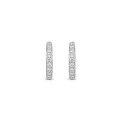 18k White Gold Radiant Elegance Natural Diamond Hoop Earrings 0.16ct - Malikka LondonEarringsMalikka