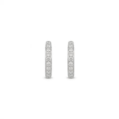 18k White Gold Radiant Elegance Natural Diamond Hoop Earrings 0.25ct - Malikka LondonEarringsMalikka