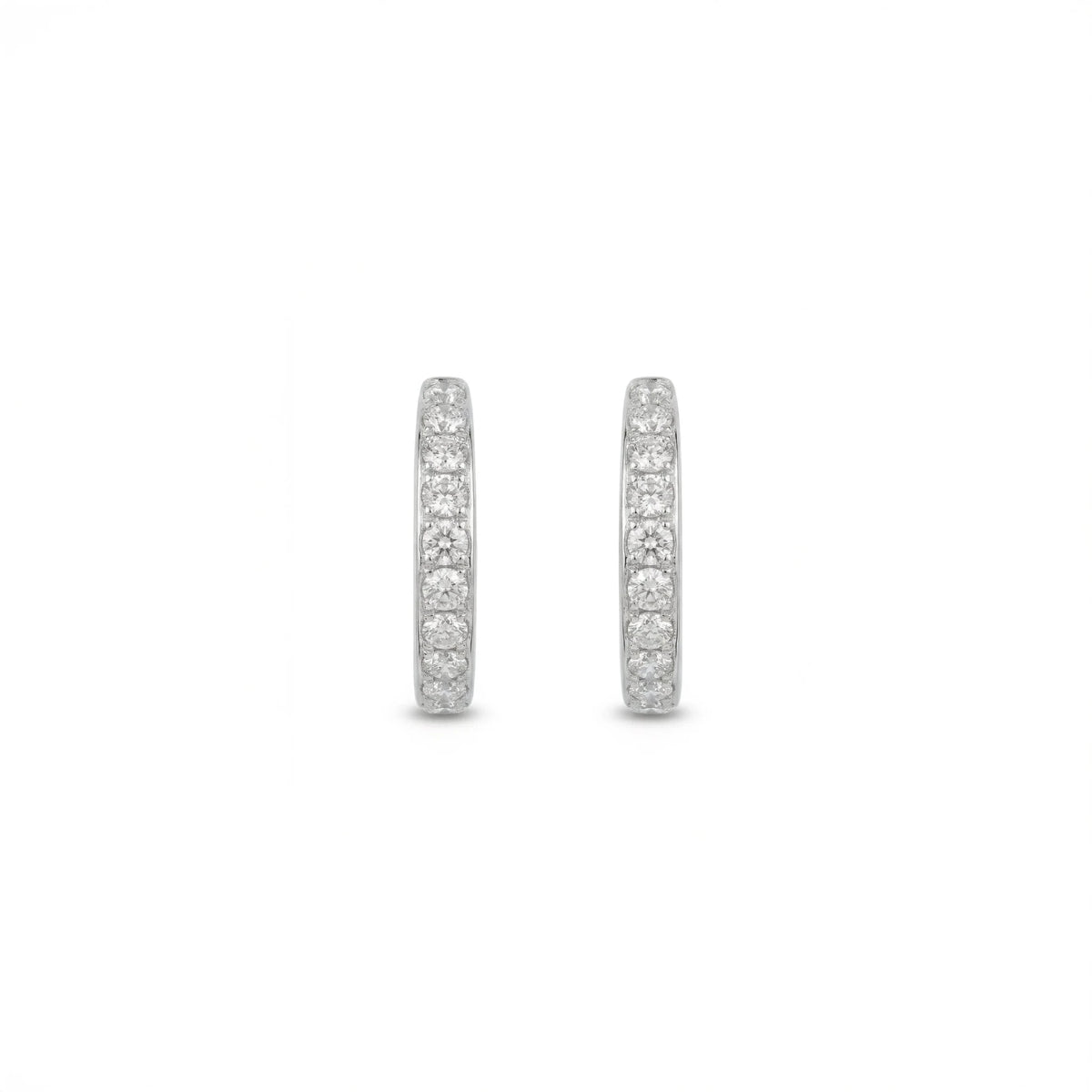 18k White Gold Radiant Elegance Natural Diamond Hoop Earrings 0.25ct - Malikka LondonEarringsMalikka