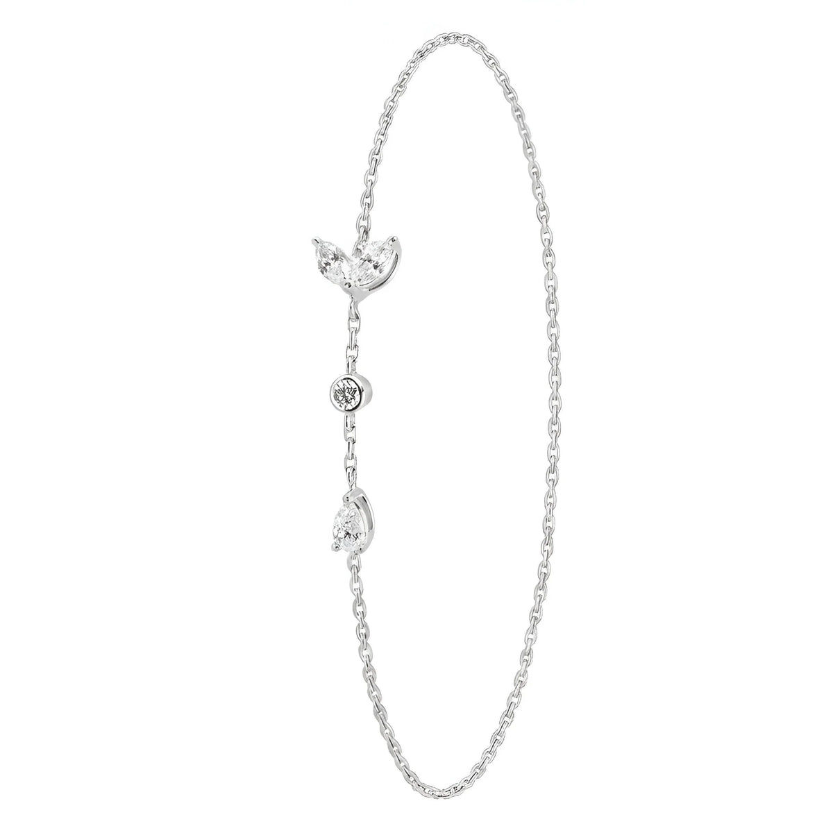 18k White Gold Shooting Star Natural Diamond bracelet - Malikka LondonBraceletsMalikka