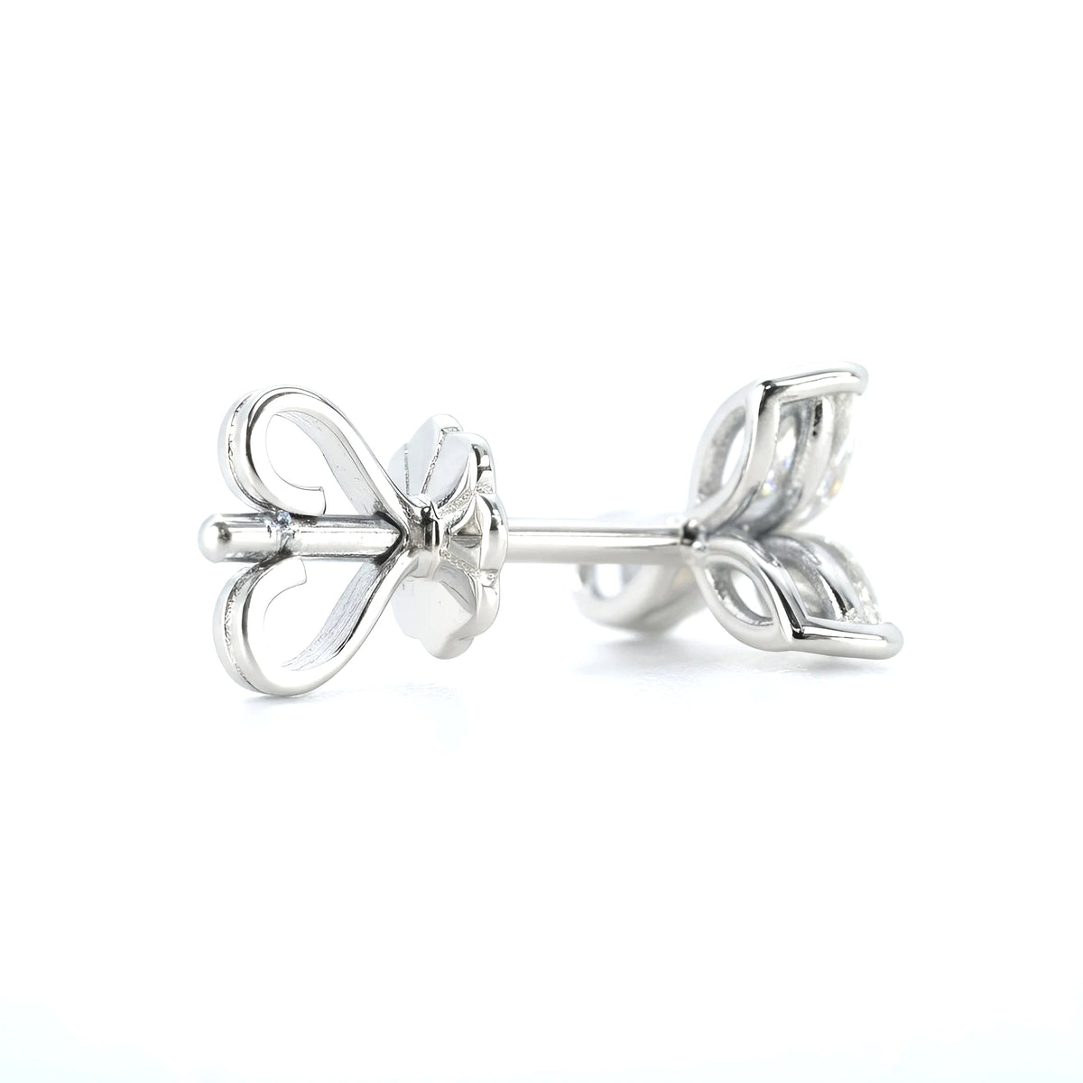 18k White Gold Shooting Star Natural Marquise Diamond Petal Earrings - Malikka LondonEarringsMalikka