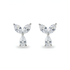 18k White Gold Shooting Star Natural Marquise Diamond Petal Earrings - Malikka LondonEarringsMalikka