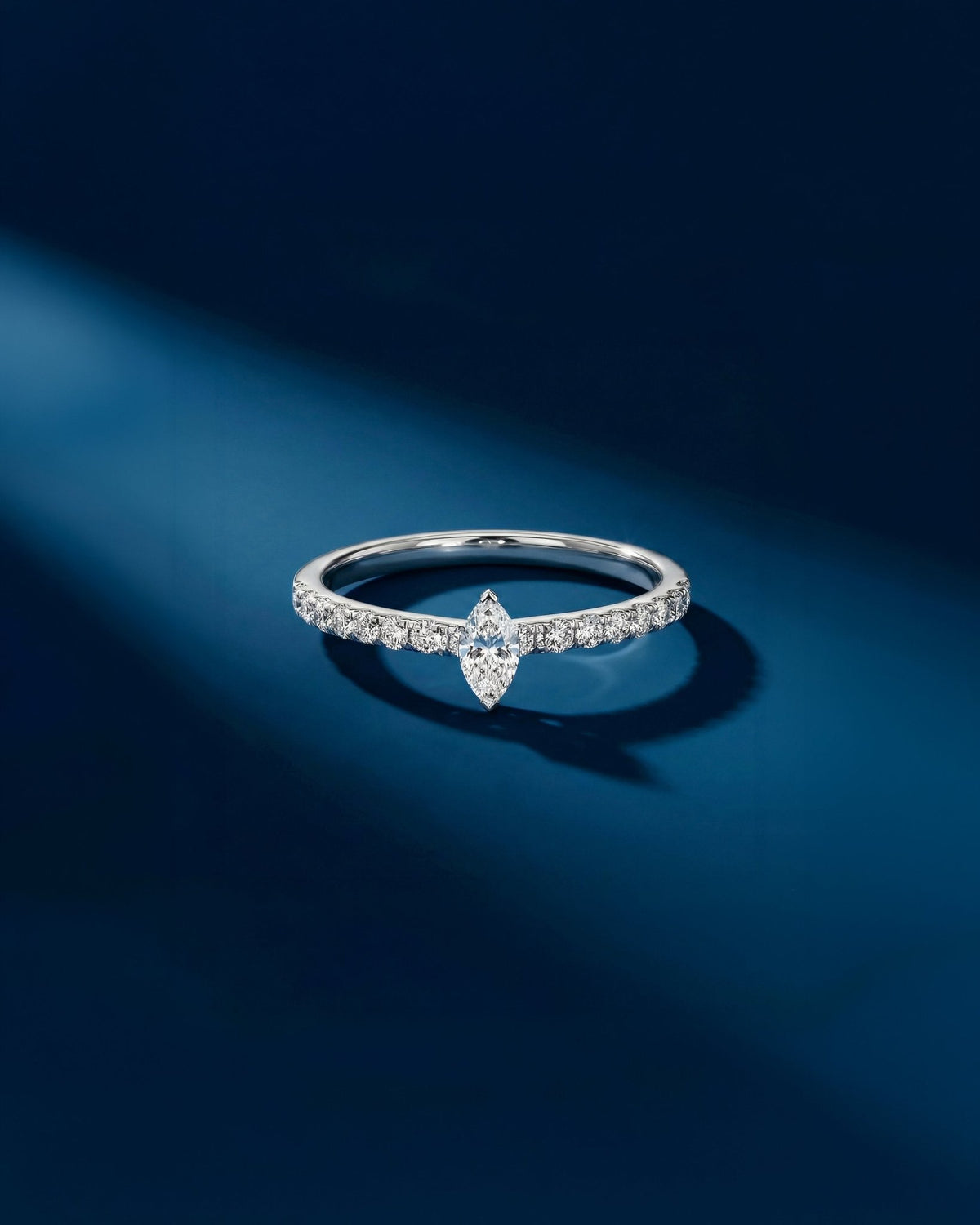 18k White Gold Starlight Marquise Natural Diamond Elegance Ring - Malikka LondonBridal & EngagementMalikka