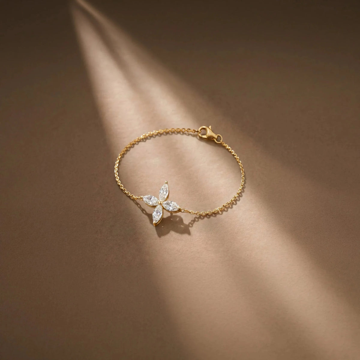 18k Yellow Gold Diamond Blossom Bracelet - Malikka LondonBraceletsMalikka