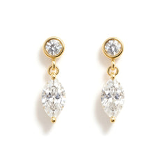 18k Yellow Gold Eternal Love Natural Diamond Drop Earrings - Malikka LondonEarringsMalikka
