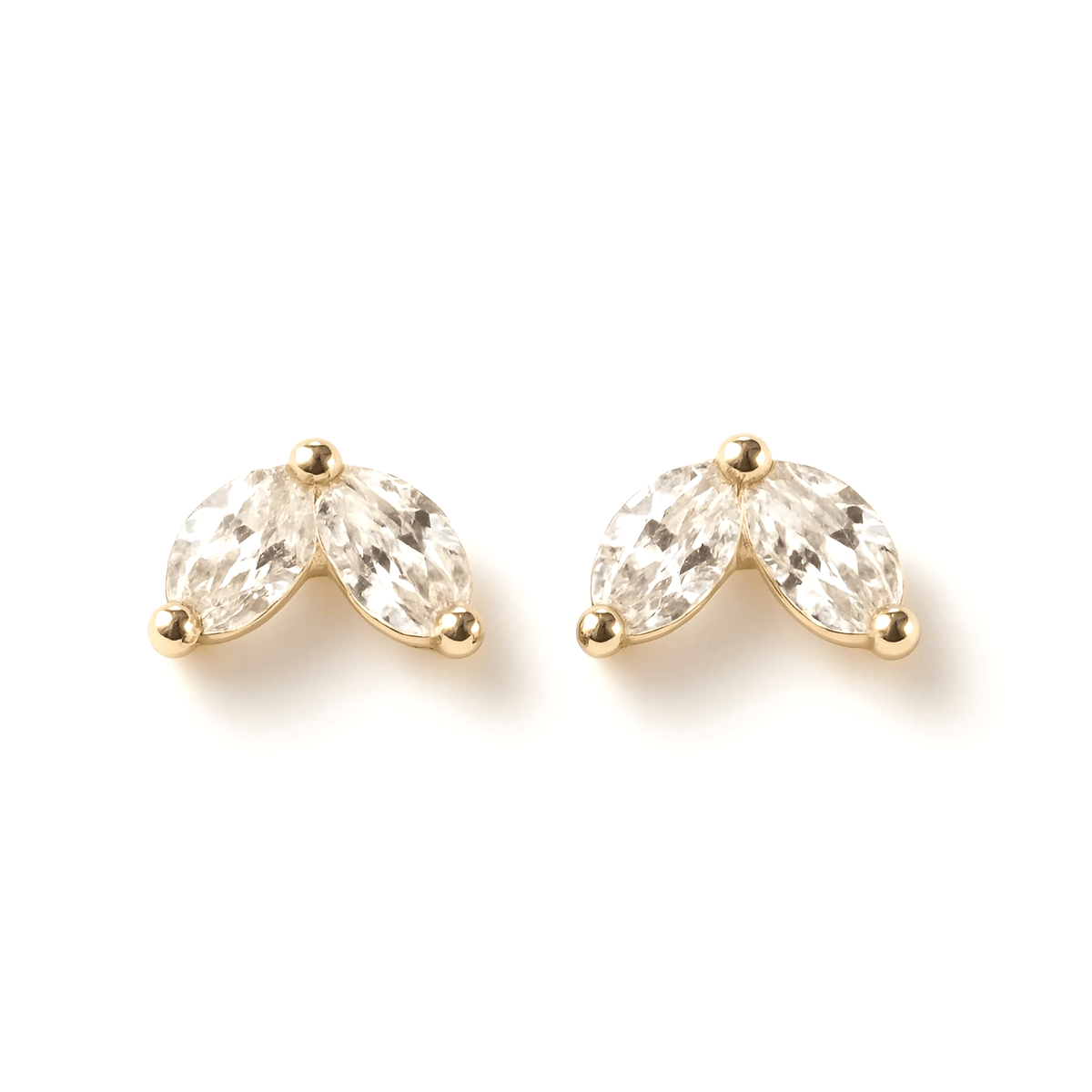 18k Yellow Gold Marquise Delight Natural Diamond Earrings - Malikka LondonEarringsMalikka