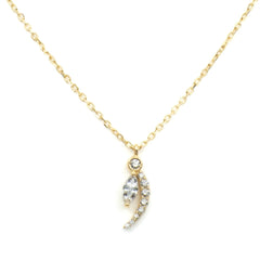 18k Yellow Gold Natural Diamond Celestial Crescent Necklace - Malikka LondonNecklacesMalikka