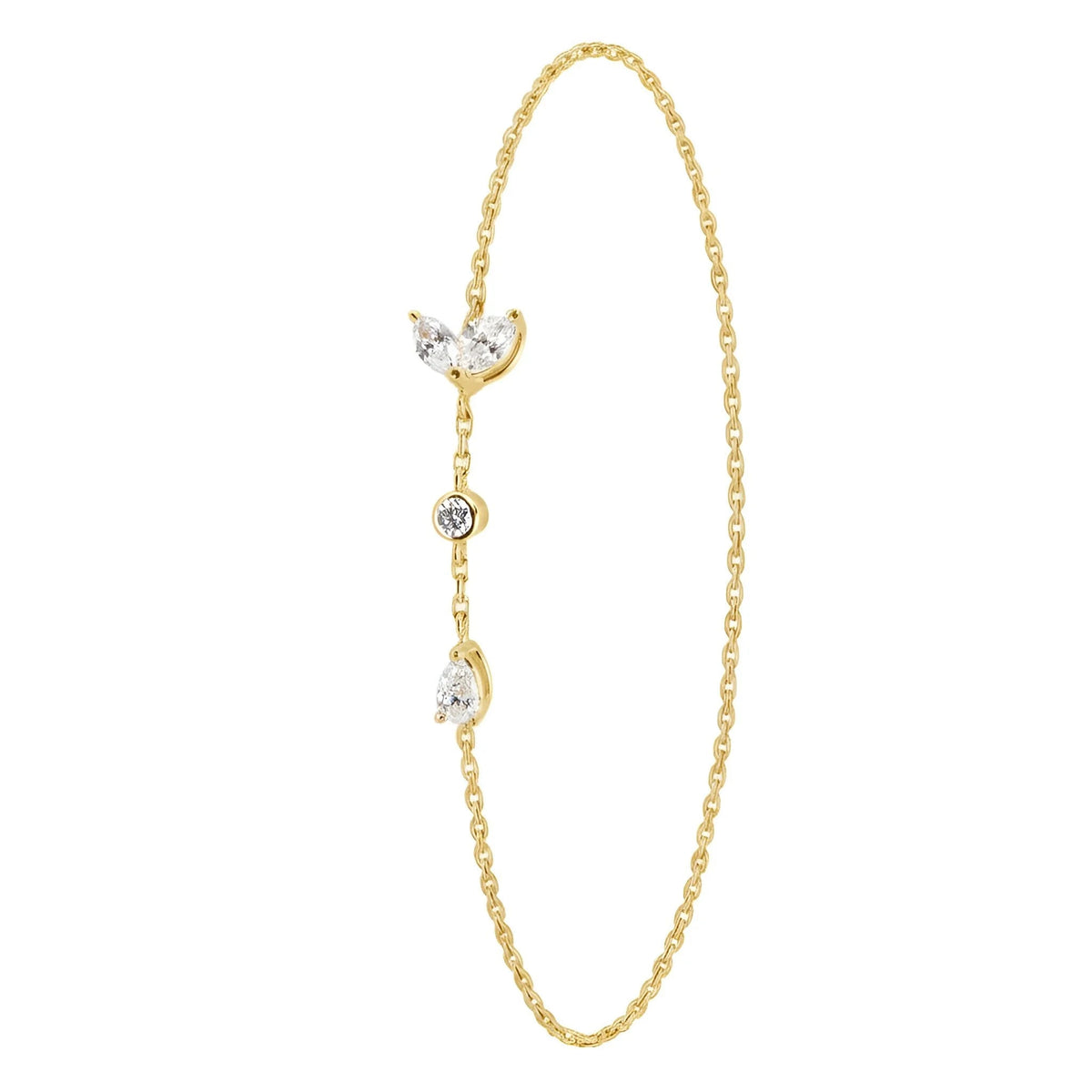 18k Yellow Gold Shooting Star Natural Diamond Bracelet - Malikka LondonBraceletsMalikka