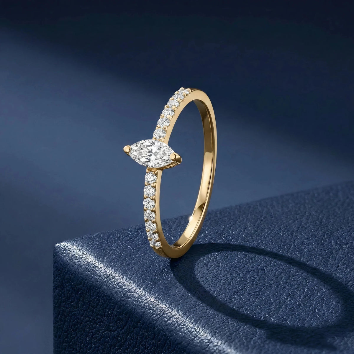 18k Yellow Gold Starlight Natural Marquise Diamond Ring - Malikka LondonBridal & EngagementMalikka