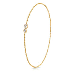 18k Yellow Gold Teardrop Natural Diamond Bracelet - Malikka LondonBraceletsMalikka