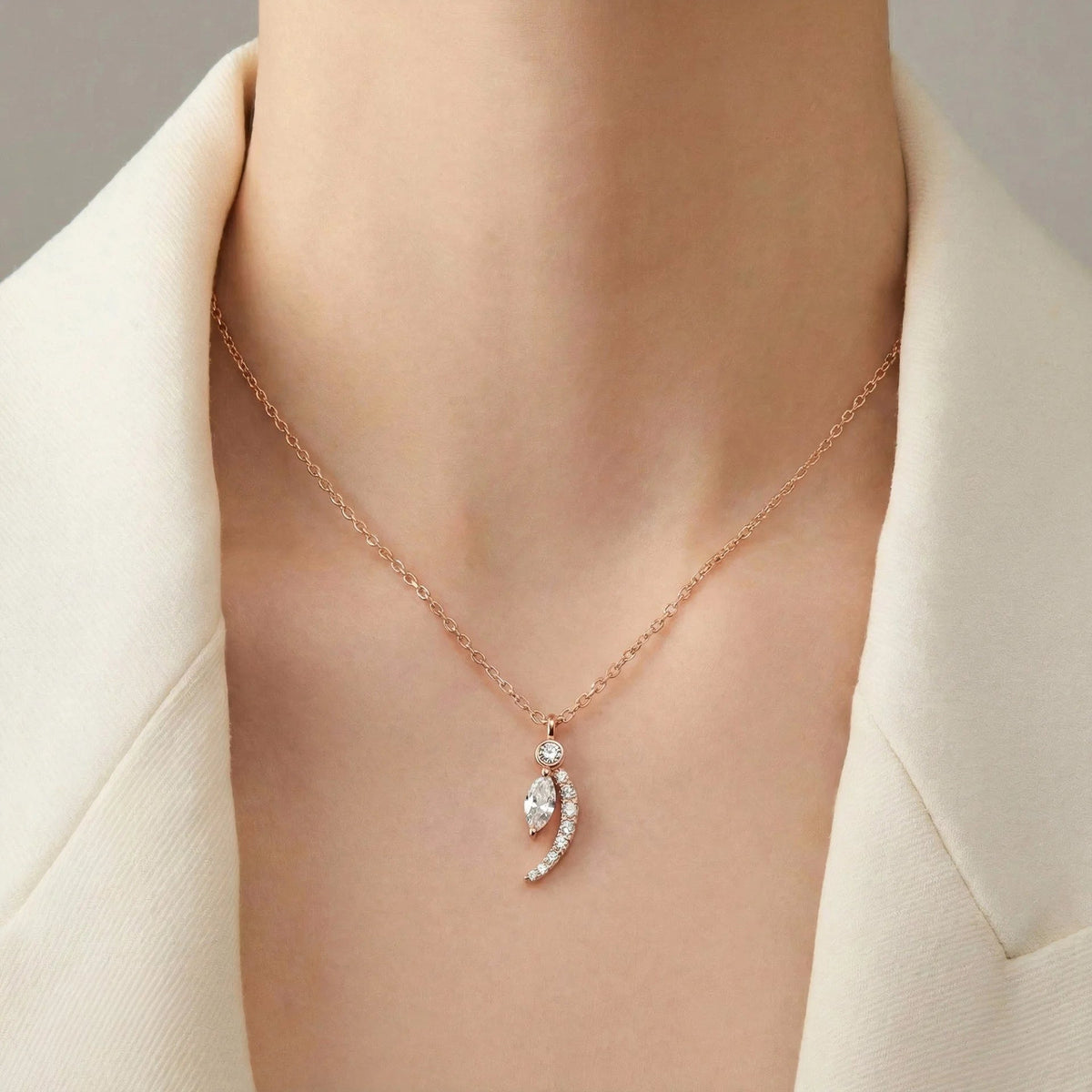 Celestial Crescent necklace in Rose Gold - Malikka LondonNecklacesMalikka