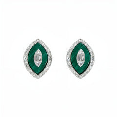 Majestic Malachite Natural Diamond Earrings - Malikka LondonEarringsMalikka