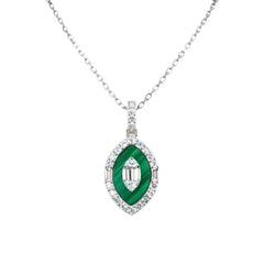 Majestic Malachite Natural Diamond Pendant Necklace - Malikka LondonNecklacesMalikka