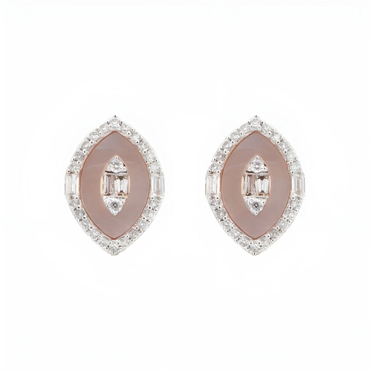 Marquise Natural Diamond Mother of Pearl Earrings - Malikka LondonEarringsMalikka