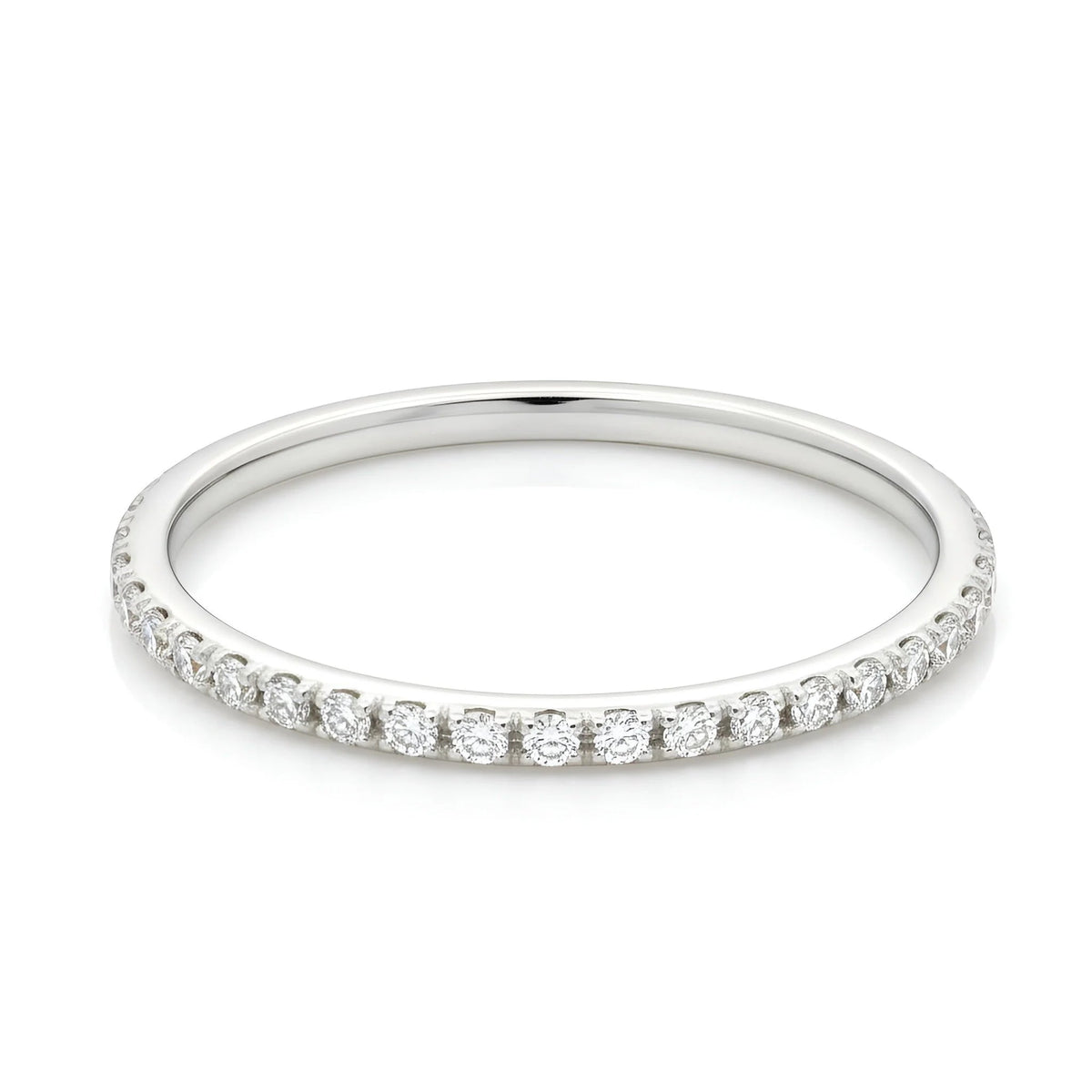 Natural Diamond Eternity Band in 18k White Gold - Malikka LondonBridal & EngagementMalikka